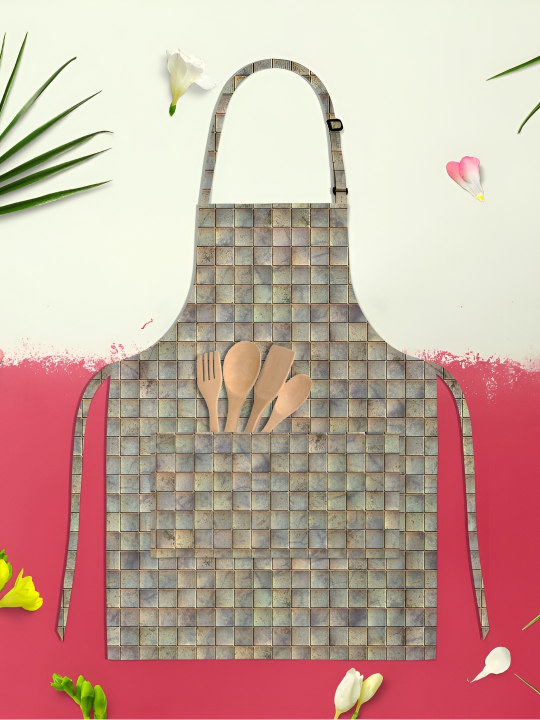 

ArtzFolio Grey & Brown Printed Cotton Aprons