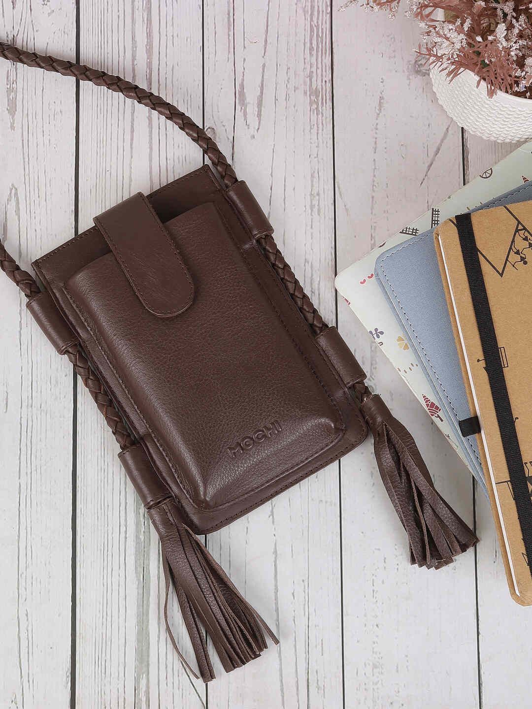 

Mochi Women Leather Passport Holder Wallet, Brown