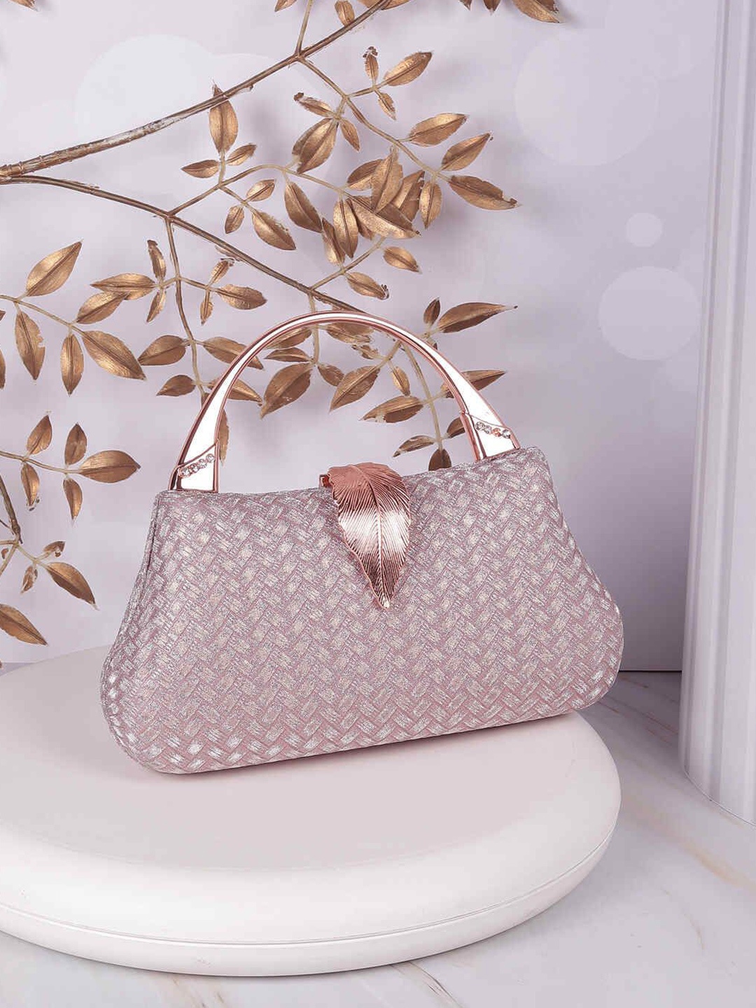 

Mochi Embellished Box Clutch, Pink