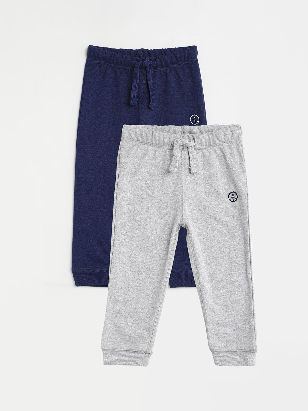 

Campana Boys Pack Of 2 Cotton Mid-Rise Joggers, Grey melange