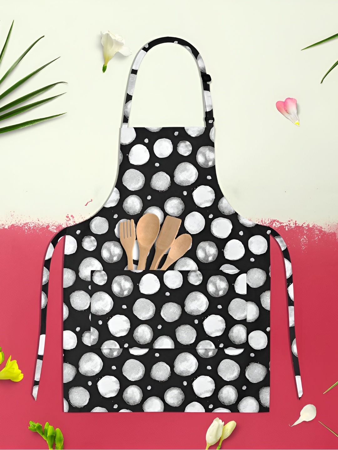 

ArtzFolio Black & White Printed Cotton Aprons