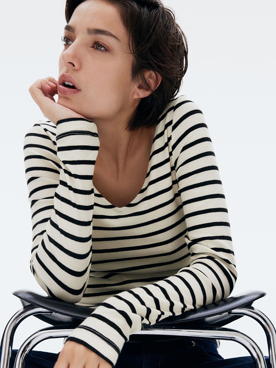 

H&M Fine-Knit Top, White