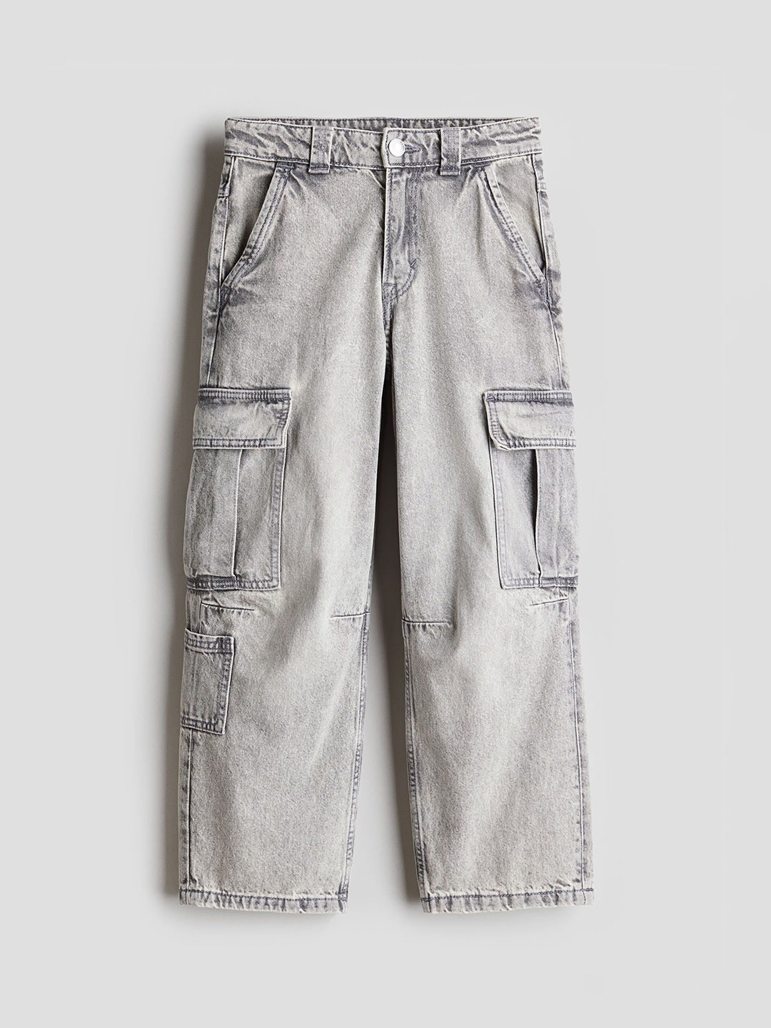 

H&M Boys Wide-leg Cargo Jeans, Grey