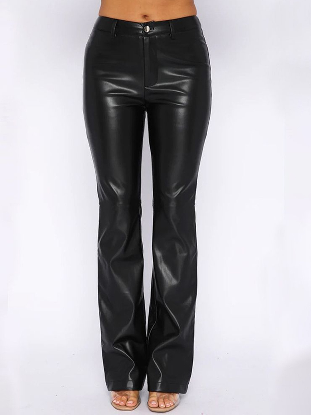 

LULU & SKY Women Flared Bootcut Trousers, Black