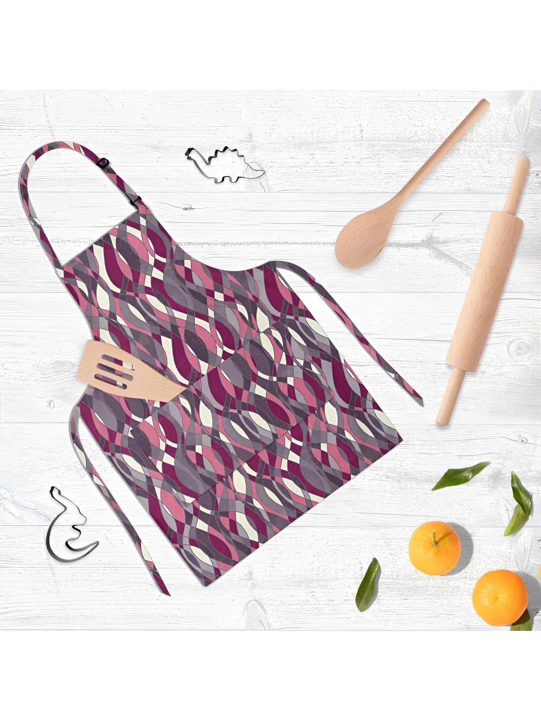

ArtzFolio Pink & Grey Printed Cotton Apron