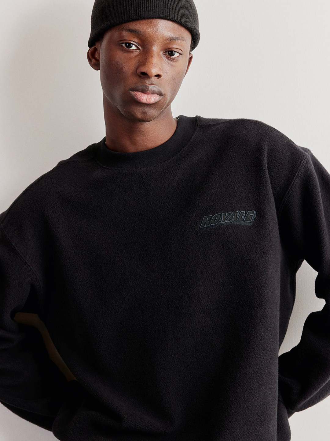 

H&M Loose Fit Printed Sweatshirt, Black