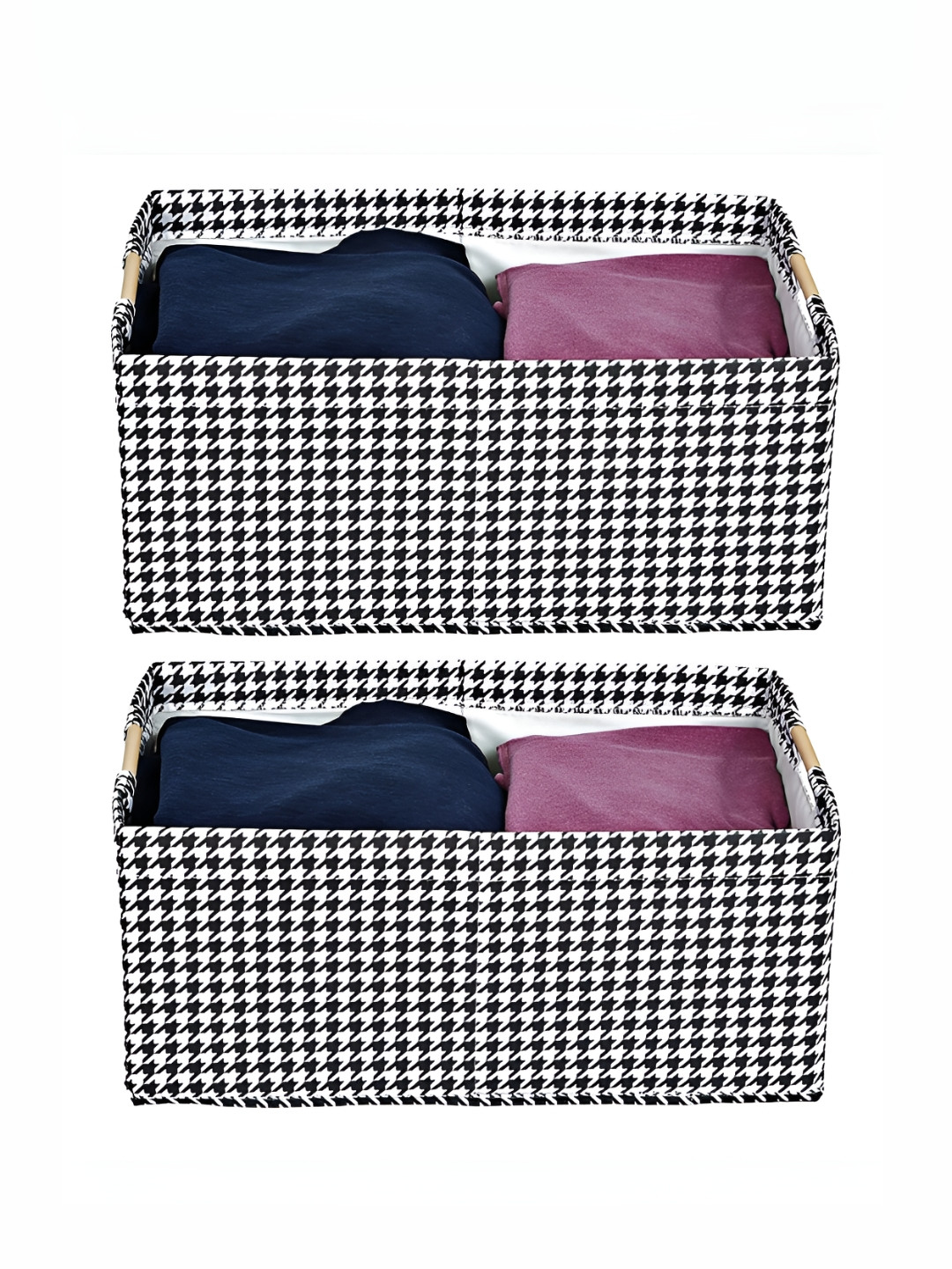 

HOUSE OF QUIRK Black & White 2 Pieces Printed Foldable Organisers