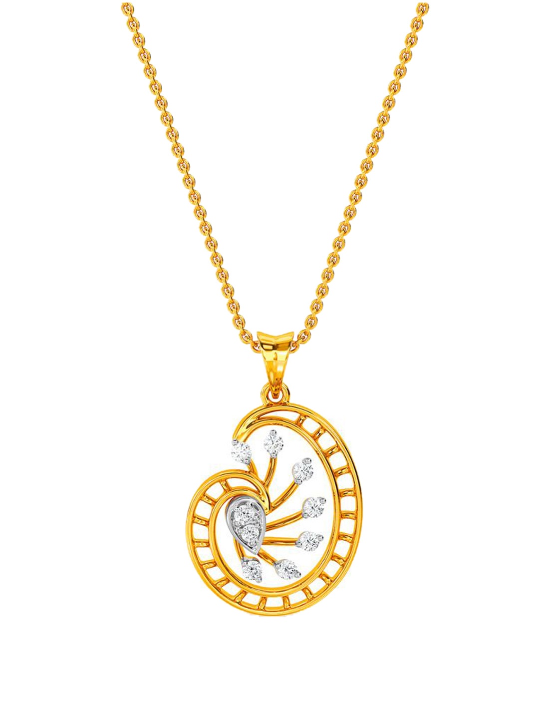 

KISNA DIAMOND AND GOLD JEWELLERY Women 14KT Gold & Diamond Pendant 0.12 CT