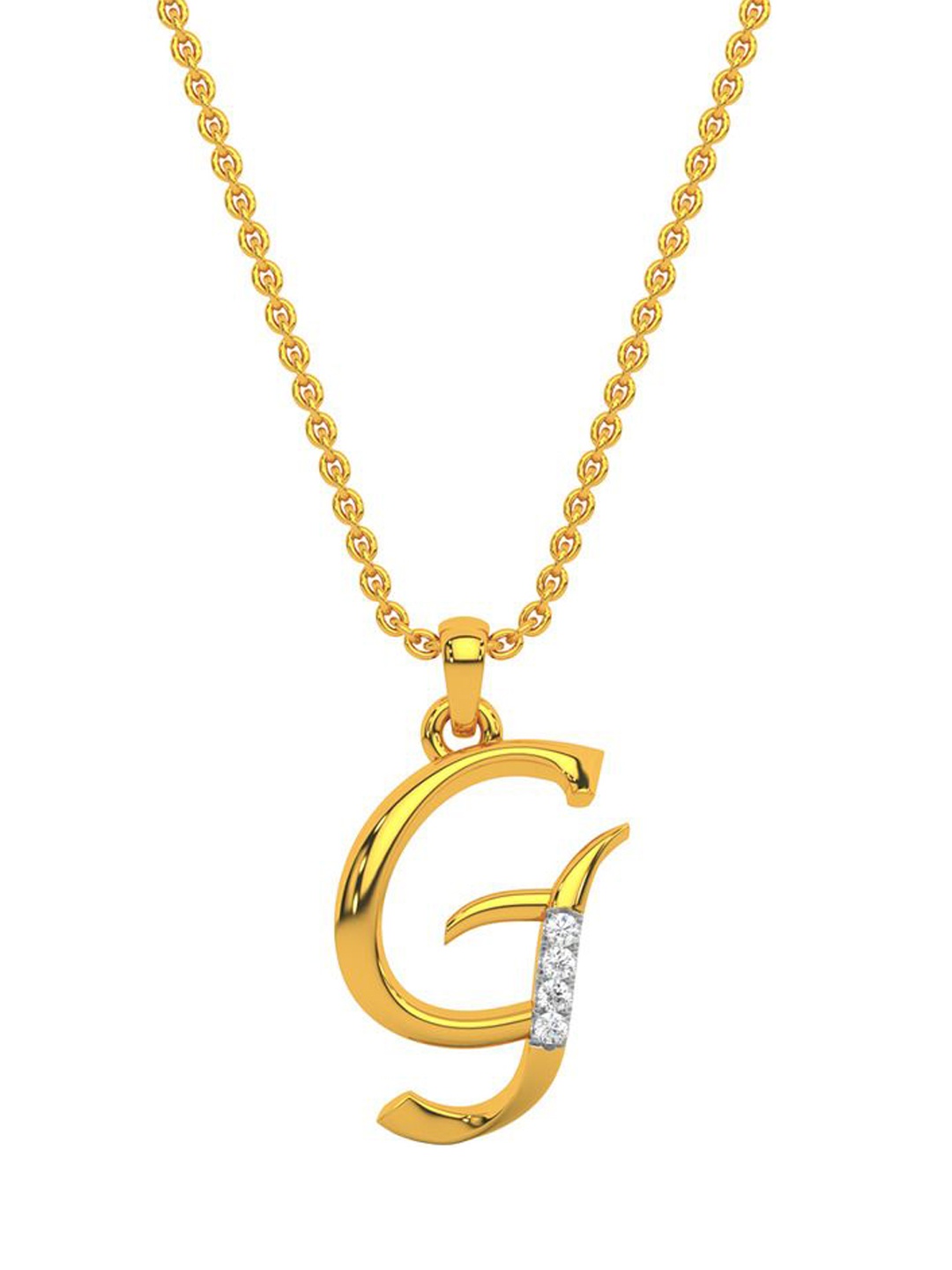 

KISNA DIAMOND AND GOLD JEWELLERY Women 18KT Yellow Gold Diamond Pendent