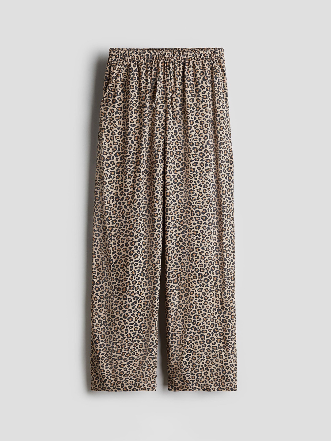 

H&M Girls Textured Pull-On Trousers, Beige