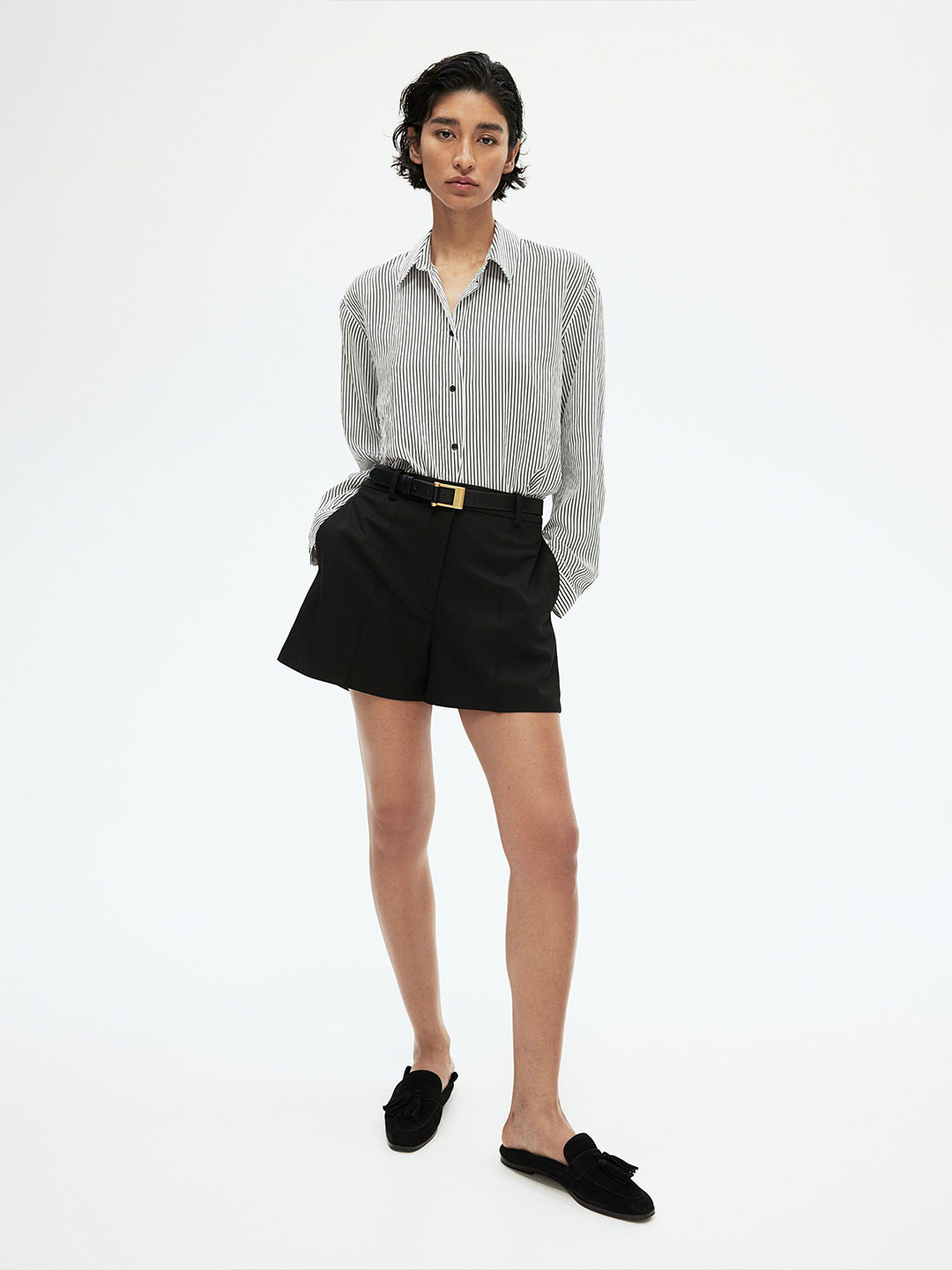 

H&M Women Striped Shirts, White