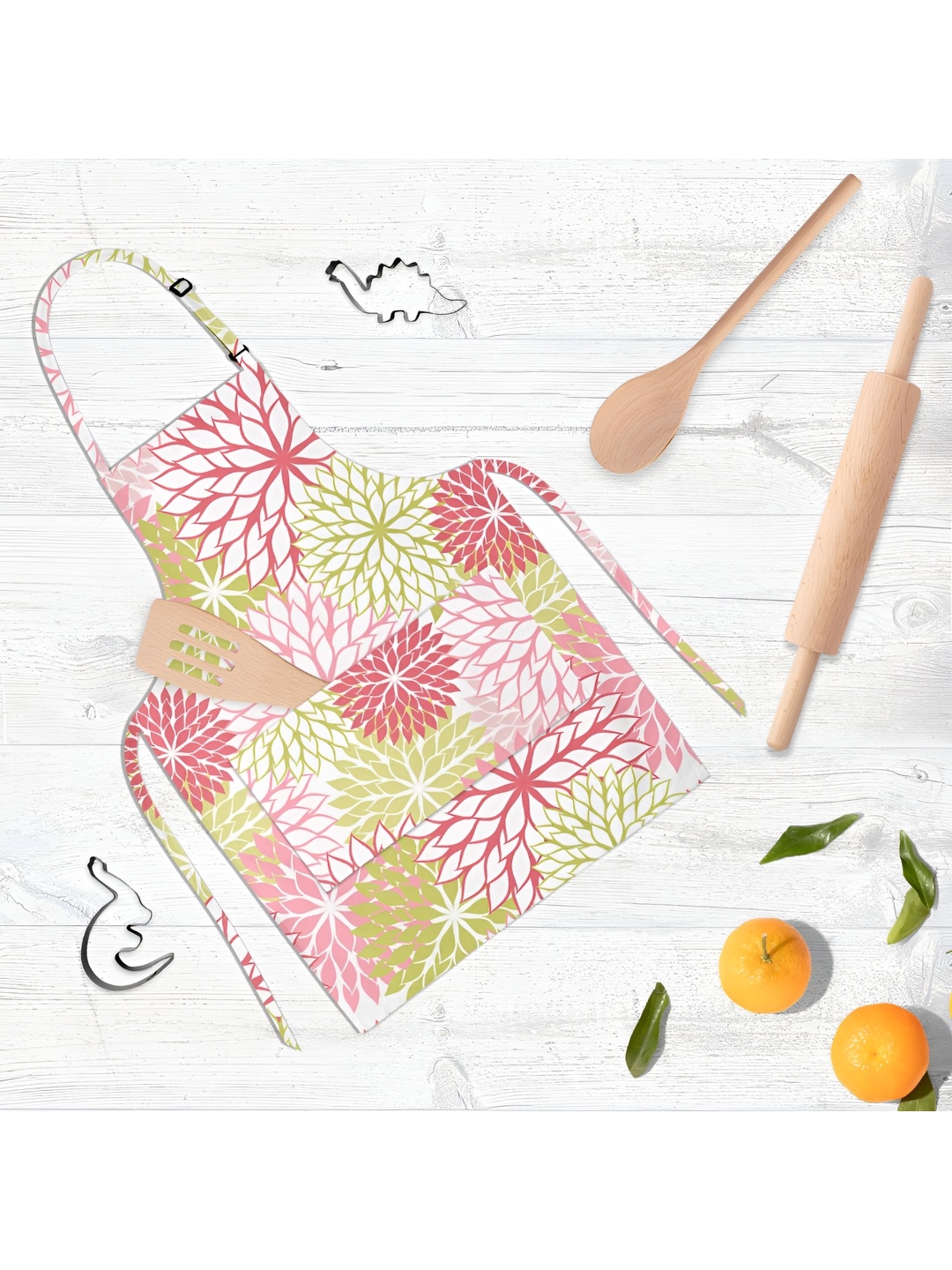 

ArtzFolio White & Pink Printed Cotton Aprons
