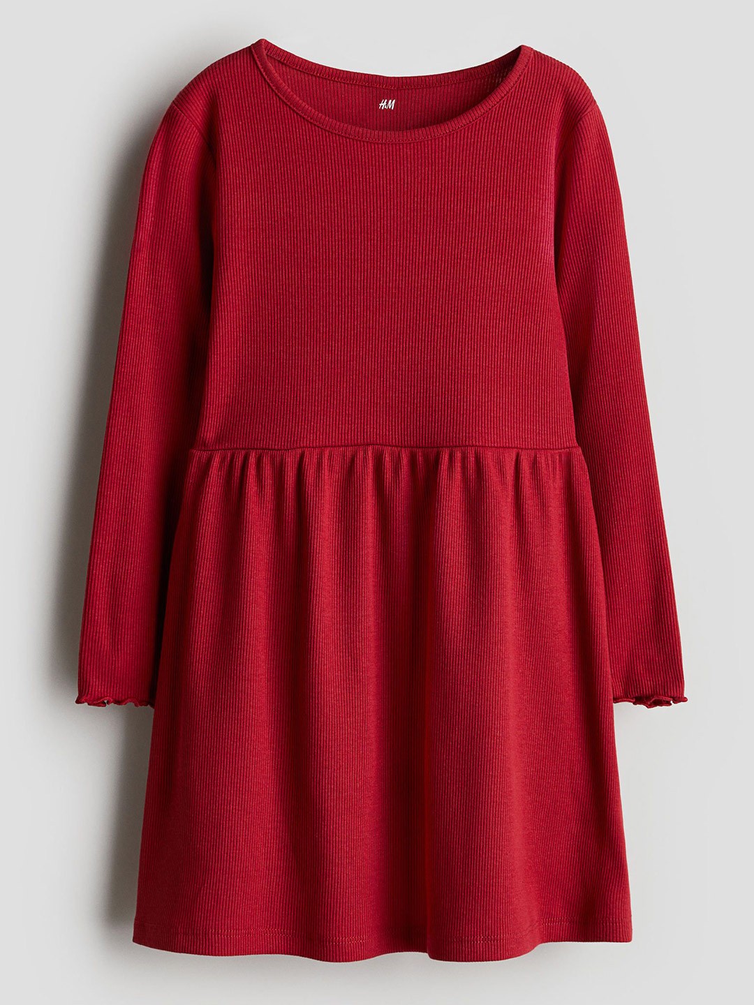 

H&M Infant Girls Ribbed Jersey Dress, Red