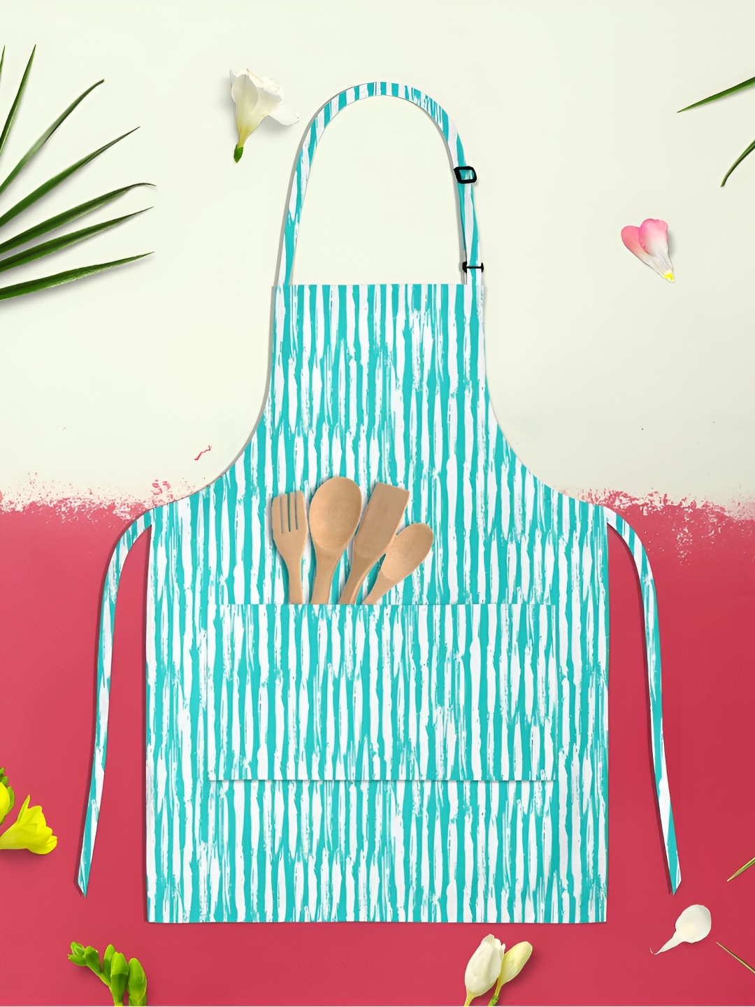 

ArtzFolio Blue & White Striped Pure Cotton Apron