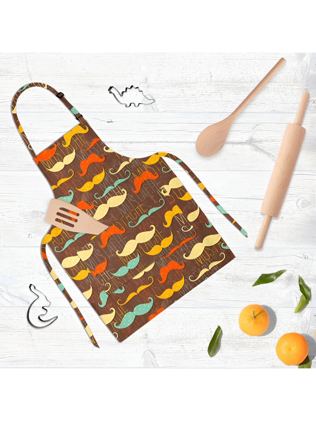 

ArtzFolio Brown & Yellow Printed Cotton Aprons