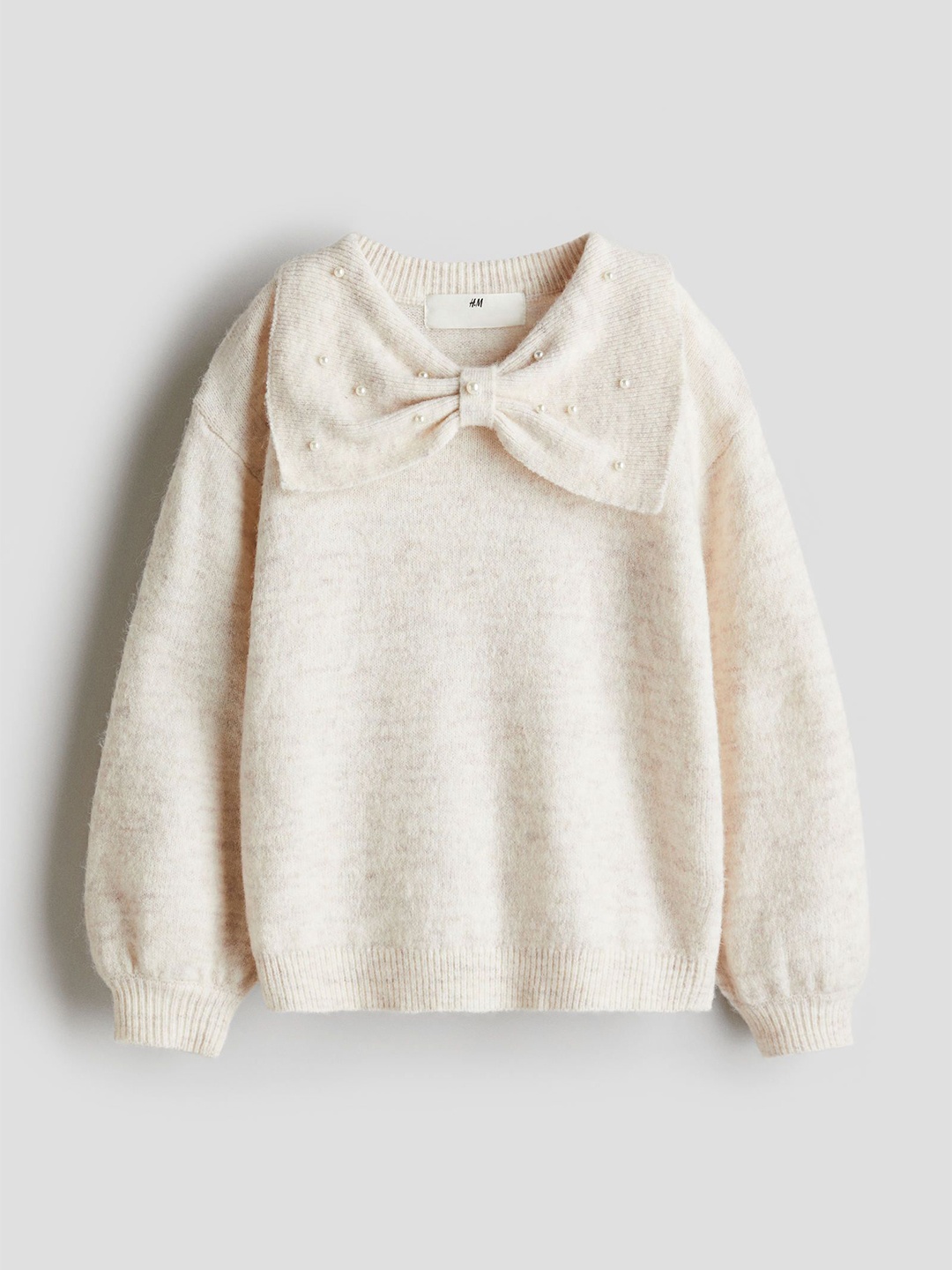 

H&M Girls Embellished Jumper, Beige