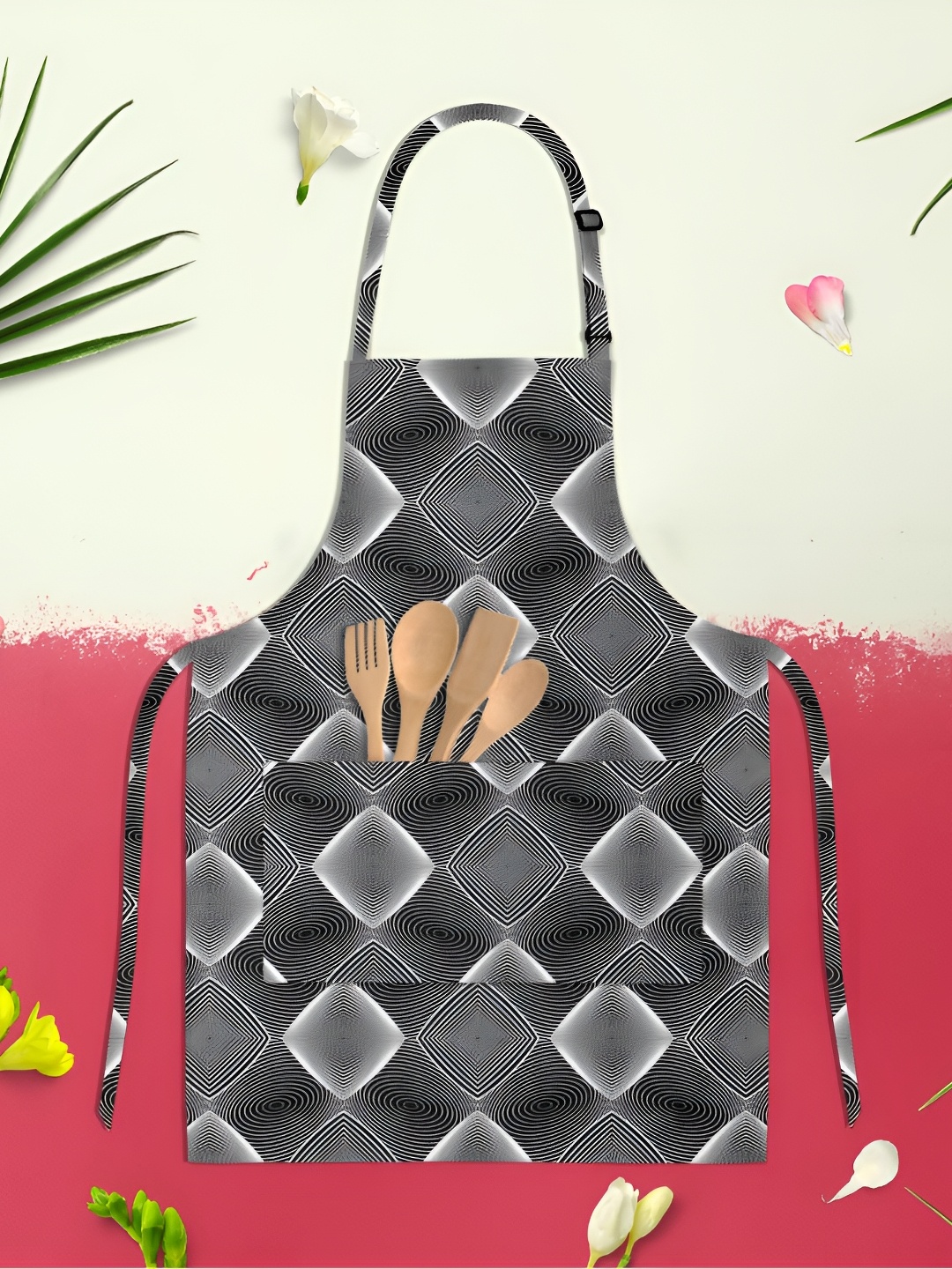 

ArtzFolio Black & White Printed Cotton Aprons