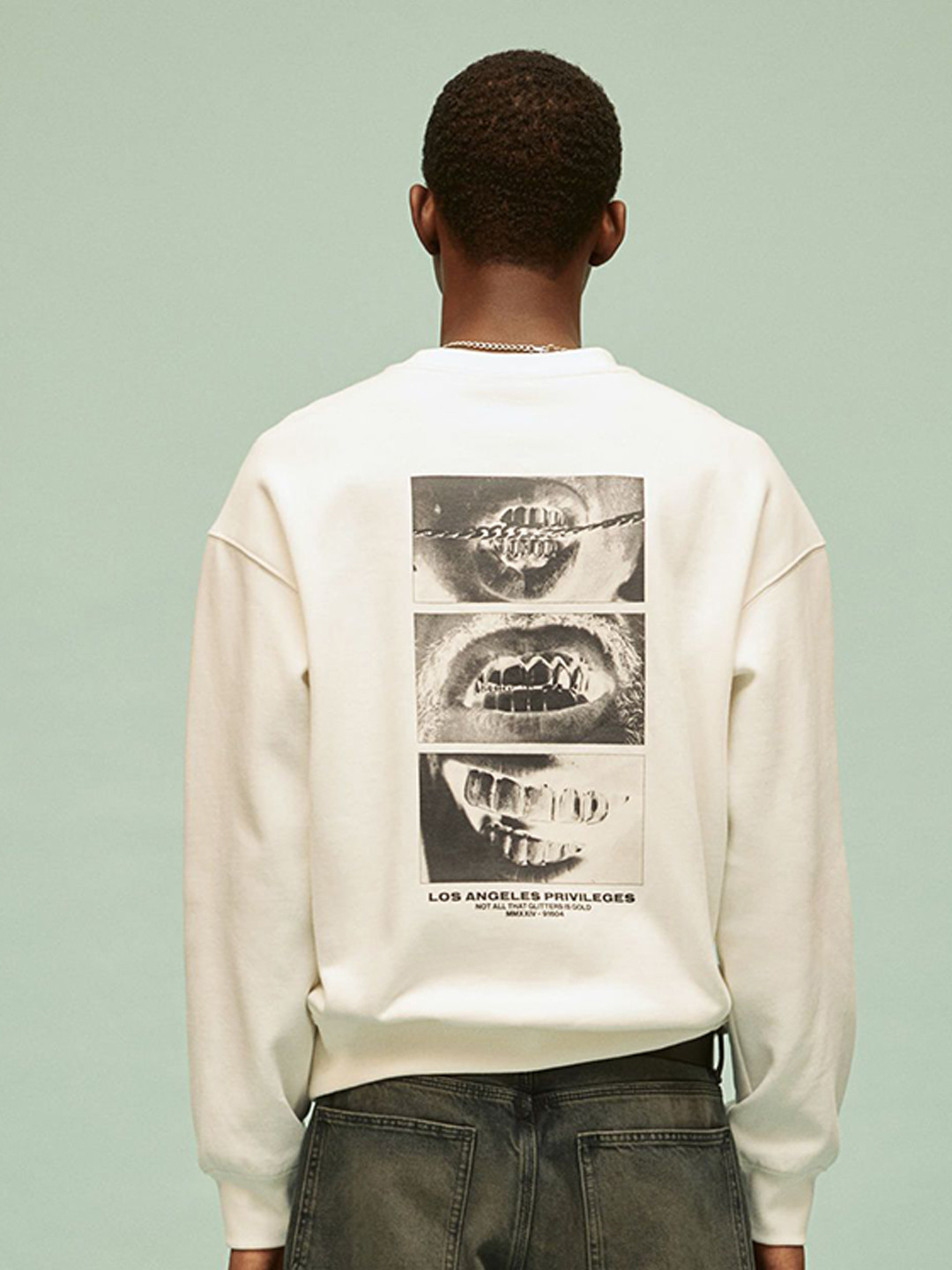 

H&M Men Loose Fit Printed sweatshirt, White