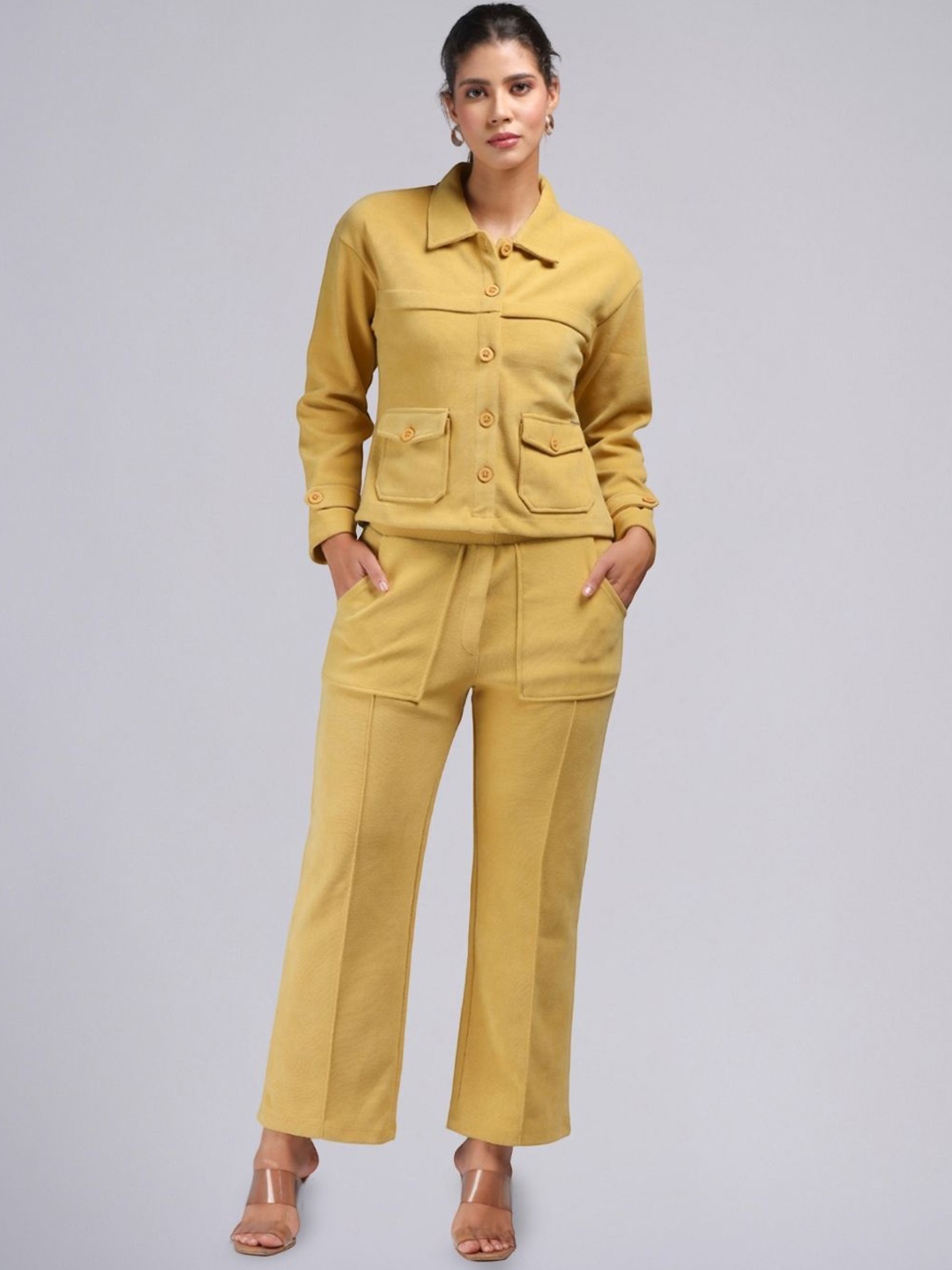 

PUREMIST Collared Shirt & Trouser Co-Ords, Yellow
