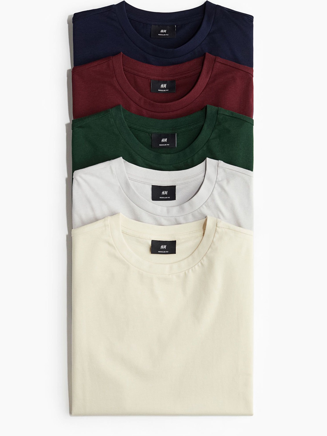 

H&M Pack Of 5 Pure Cotton T-Shirts, Red