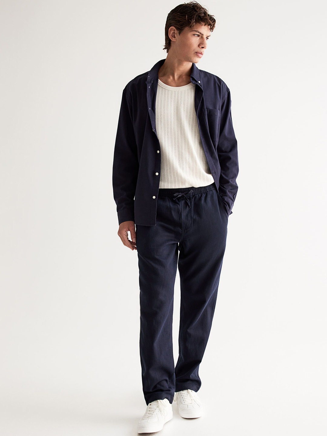 

H&M Relaxed Fit Trousers, Navy blue