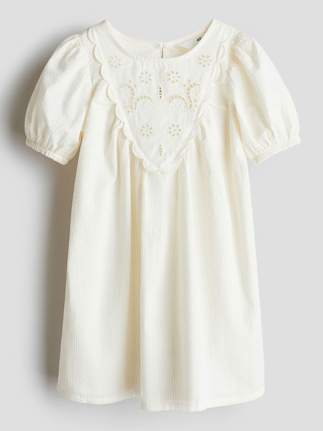 

H&M Girls Cotton Seersucker Dress, Beige