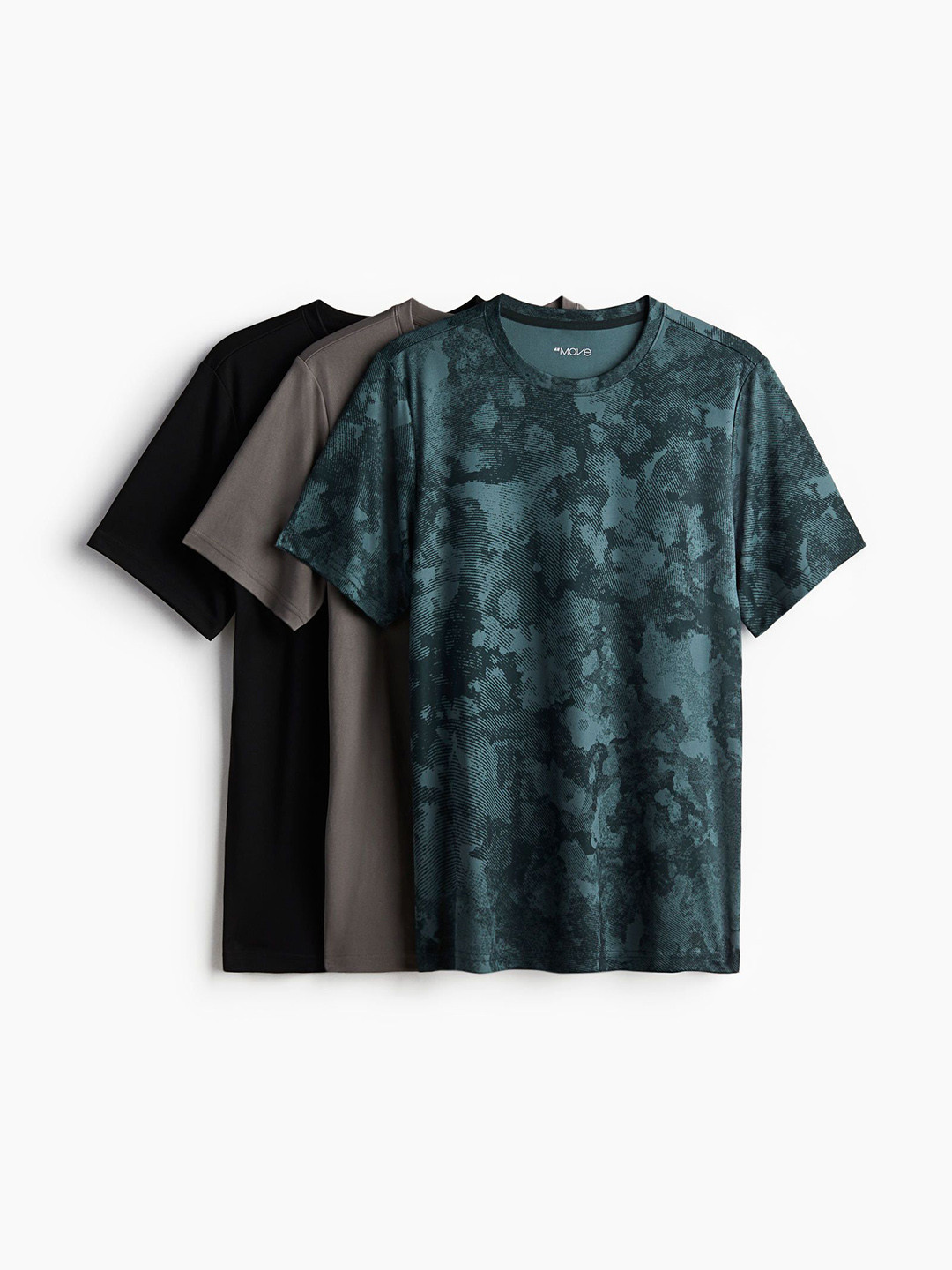 

H&M 3-Pack Printed Sports Tops In DryMove, Green