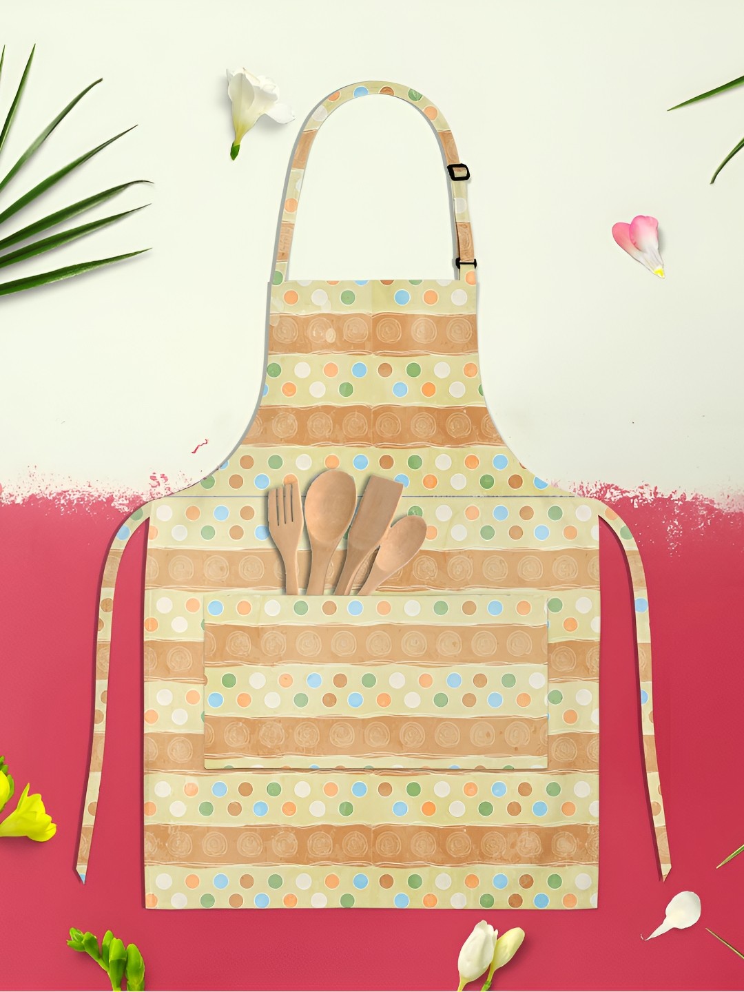 

ArtzFolio Yellow & Brown Printed Cotton Apron