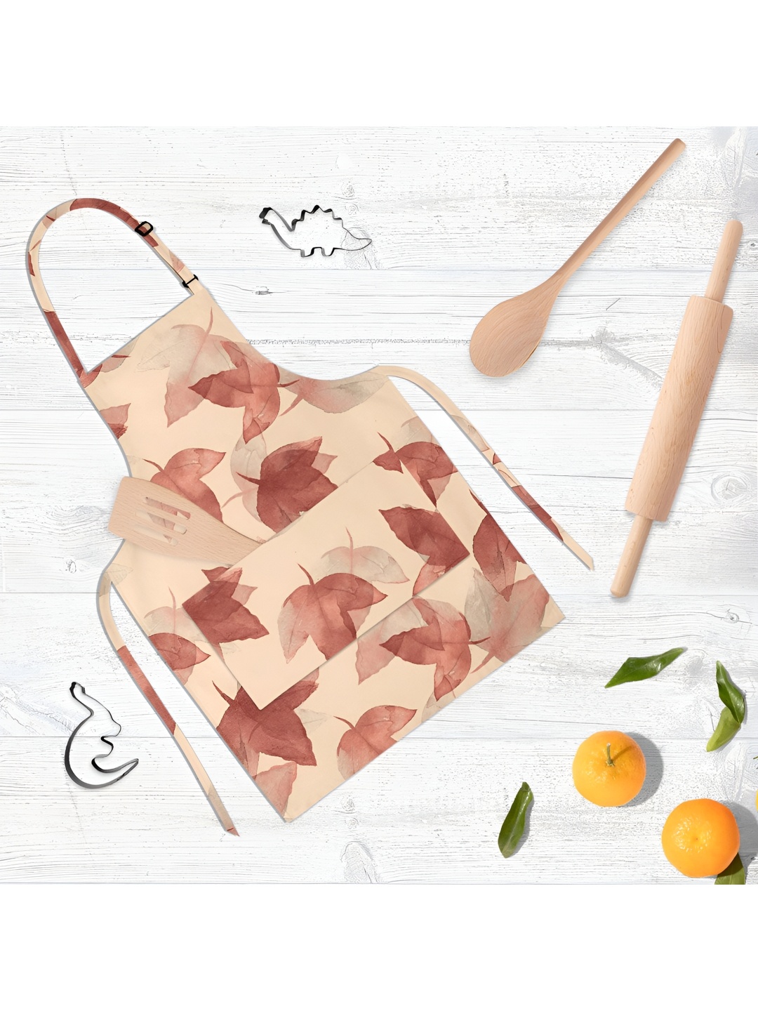 

ArtzFolio Kids Beige & Brown Printed Cotton Aprons