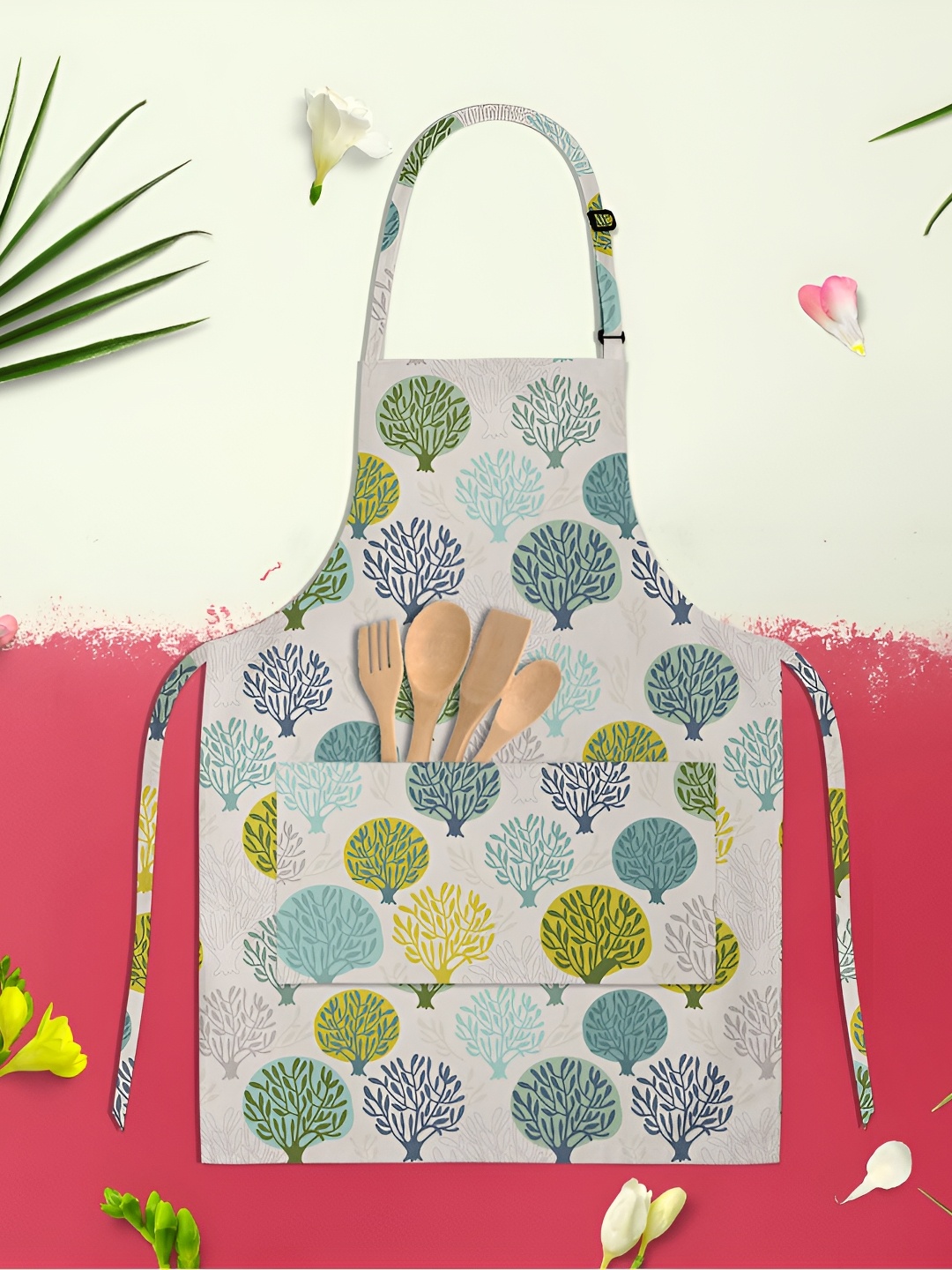 

ArtzFolio Grey & Yellow Printed Cotton Aprons