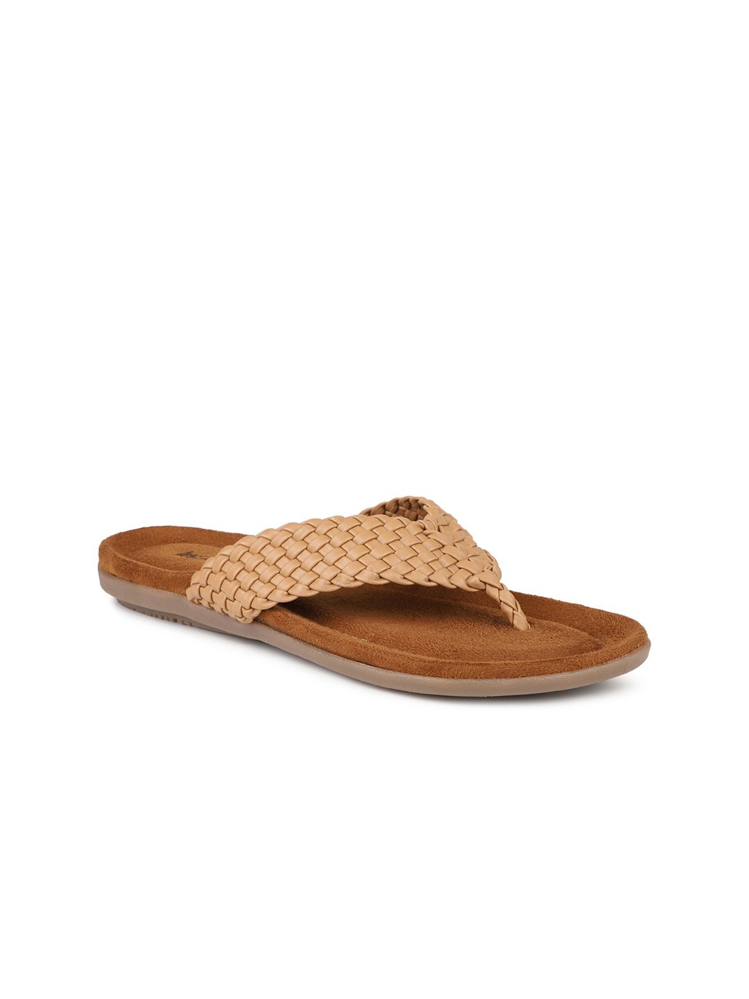 

Inc 5 Women Textured T-Strap Flats, Brown