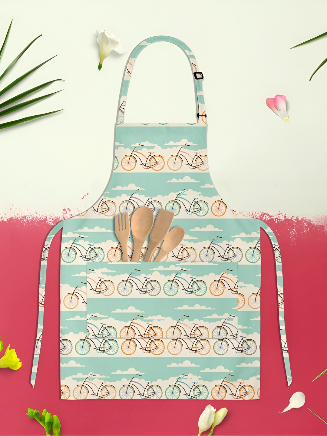 

ArtzFolio Green & Beige Printed Cotton Aprons