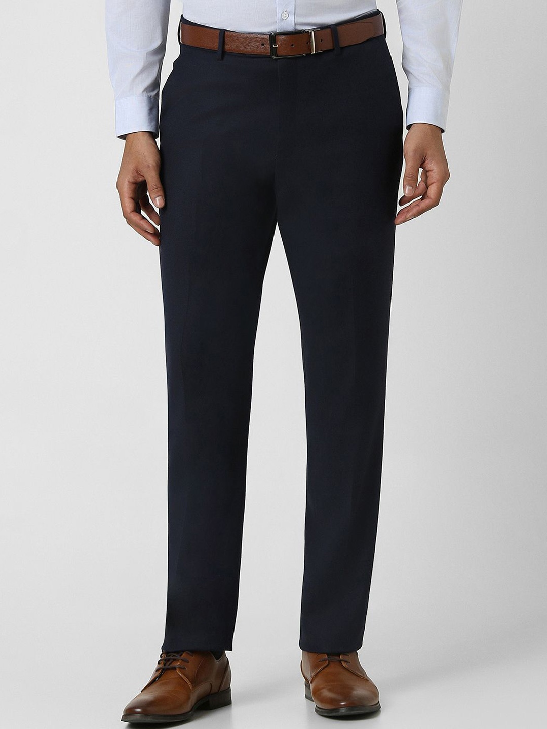 

Van Heusen Men Mid-Rise Formal Trousers, Navy blue