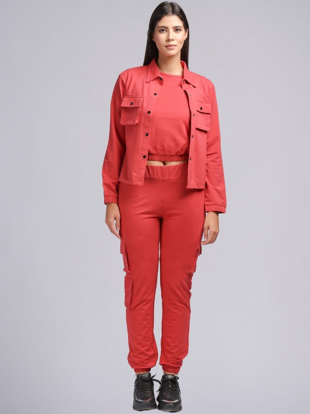 

PUREMIST Printed Long Sleeve Jacket Top & Trouser Co-Ords, Red