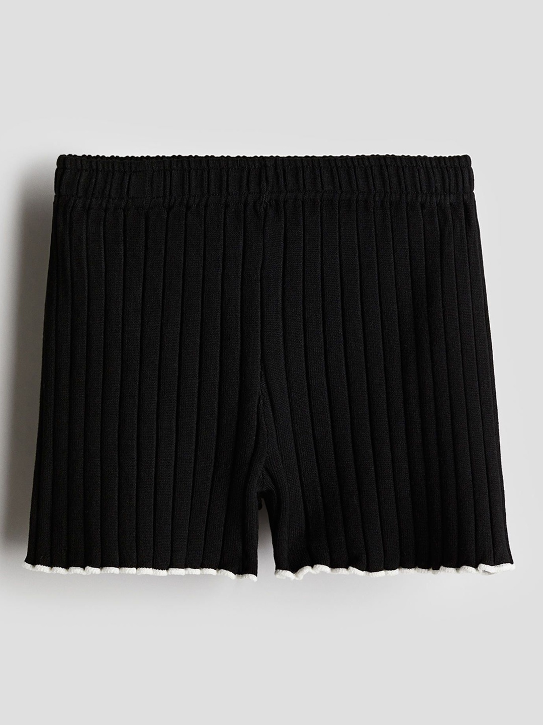 

H&M Girls Rib-Knit Shorts, Black