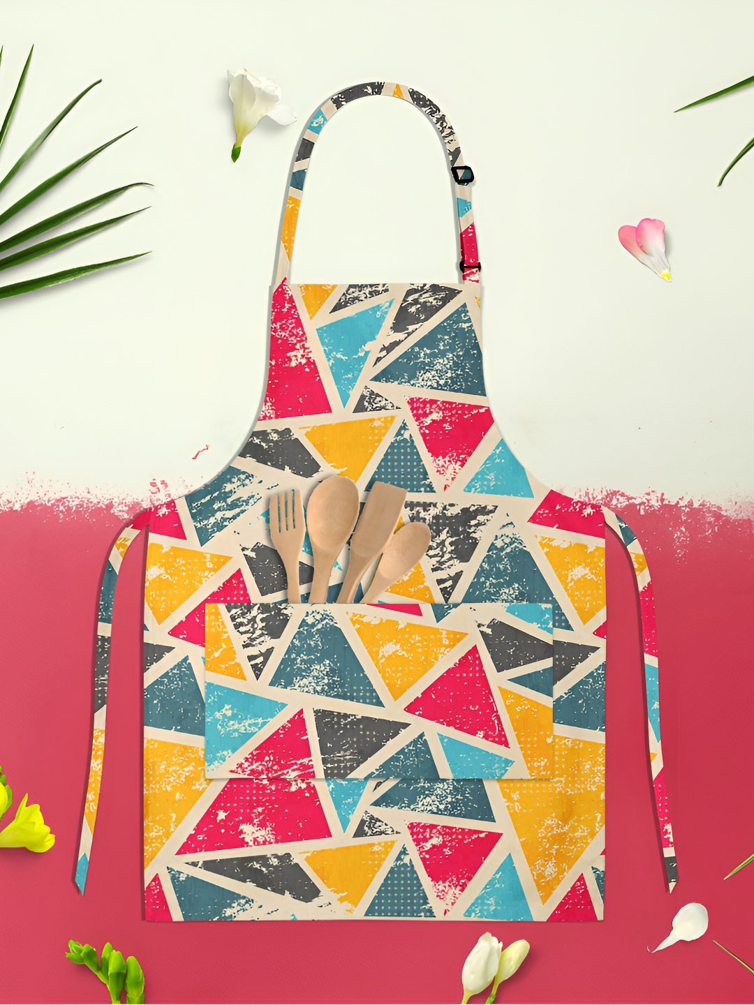 

ArtzFolio Beige & Yellow Printed Cotton Aprons
