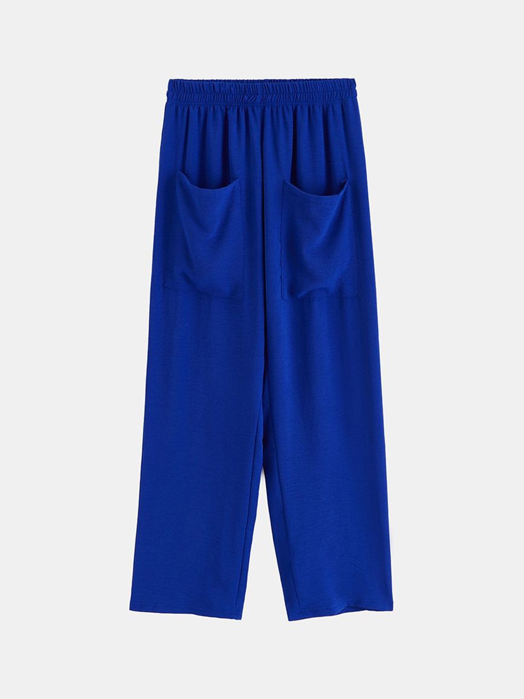 

LULU & SKY Women Loose Fit High-Rise Trousers, Blue