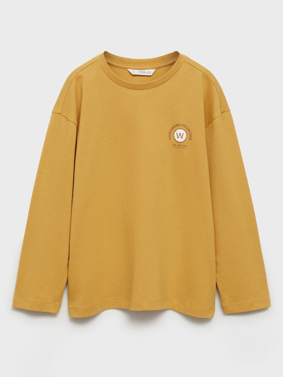 

Mango Kids Boys Pure Cotton Round Neck T-shirt, Mustard
