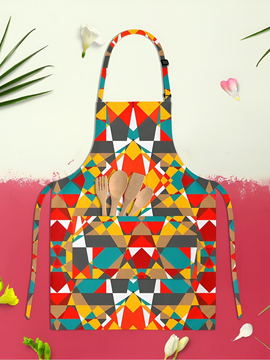 

ArtzFolio Yellow & Green Printed Cotton Apron