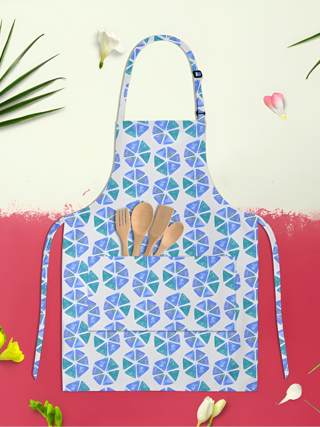 

ArtzFolio Blue & White Printed Pure Cotton Apron