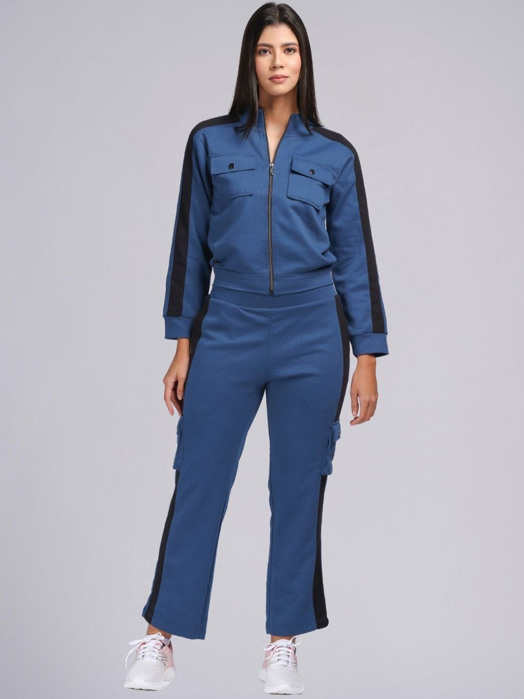 

PUREMIST Self Design Shirt With Trouser Co-Ords, Blue