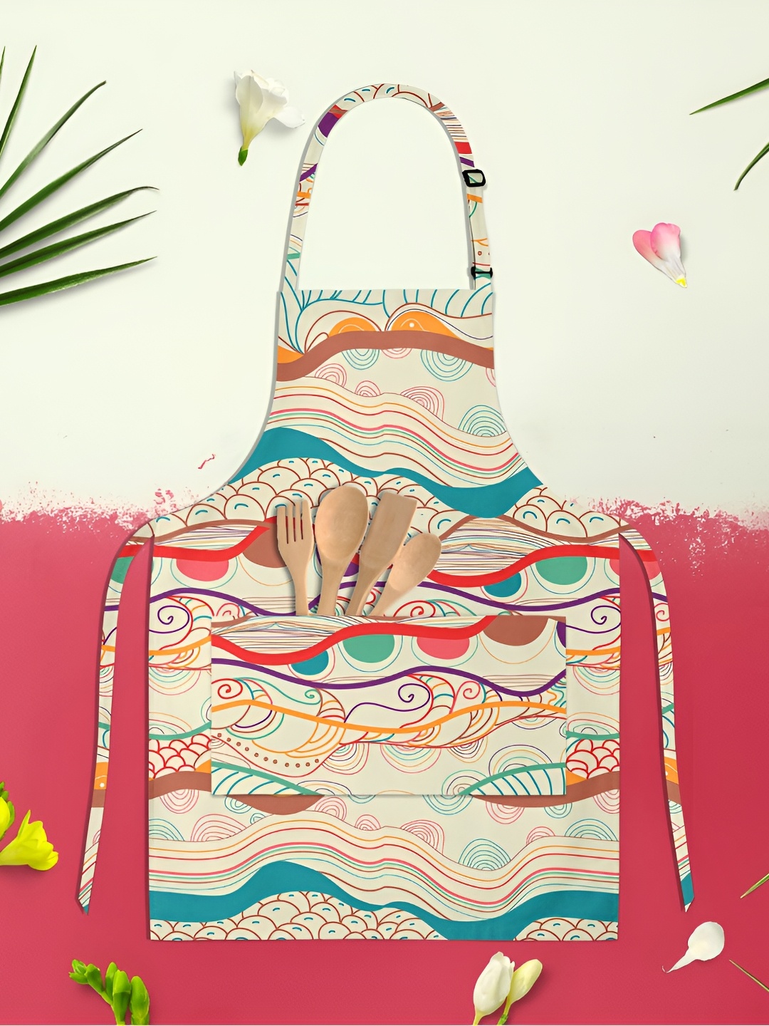 

ArtzFolio Yellow & Blue Printed Cotton Apron