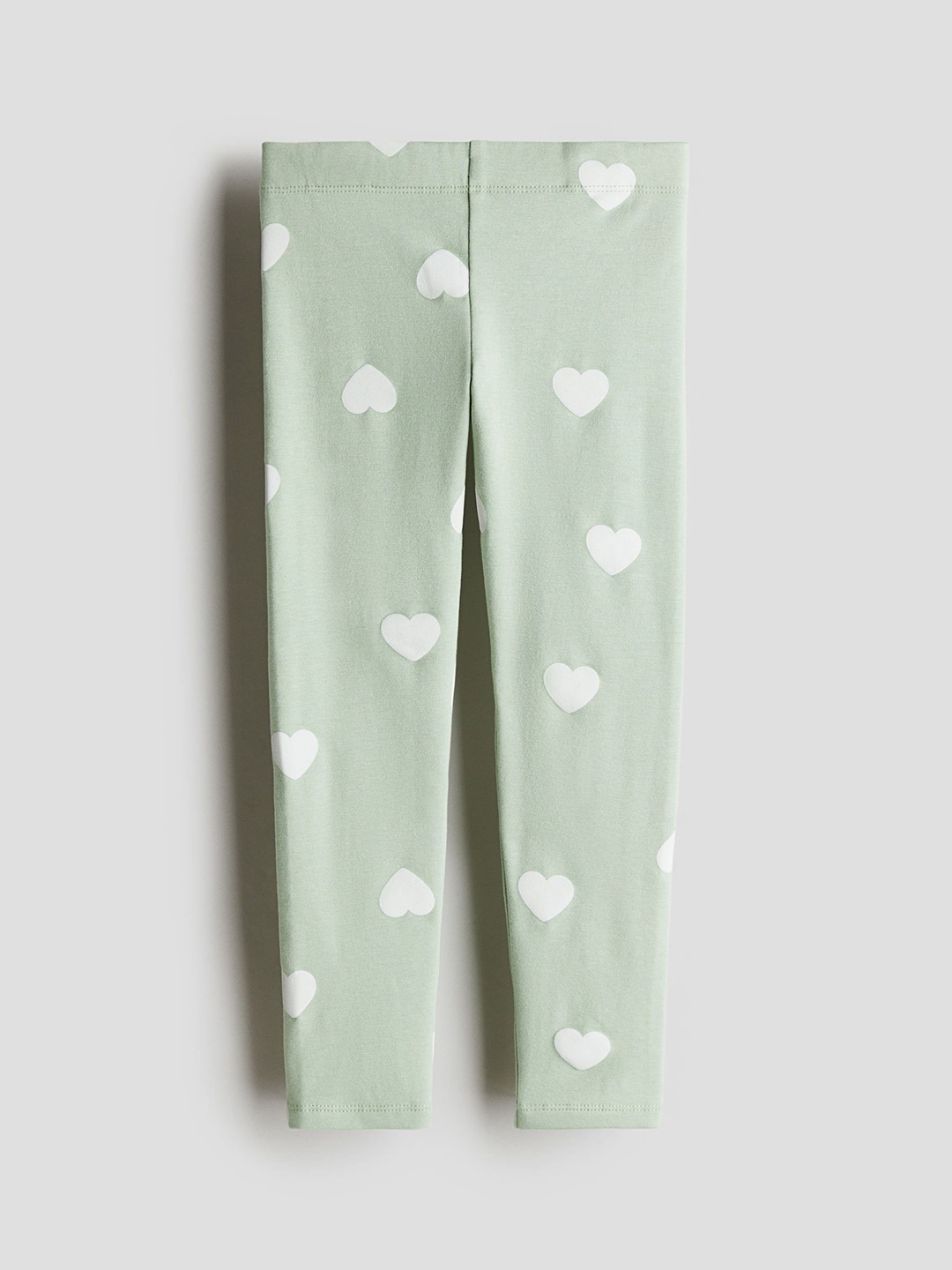 

H&M Girls Printed Brushed-Inside Leggings, Green