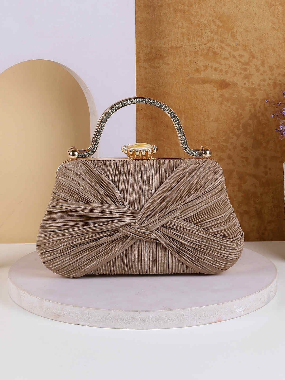 

Metro Embellished Box Clutch, Beige