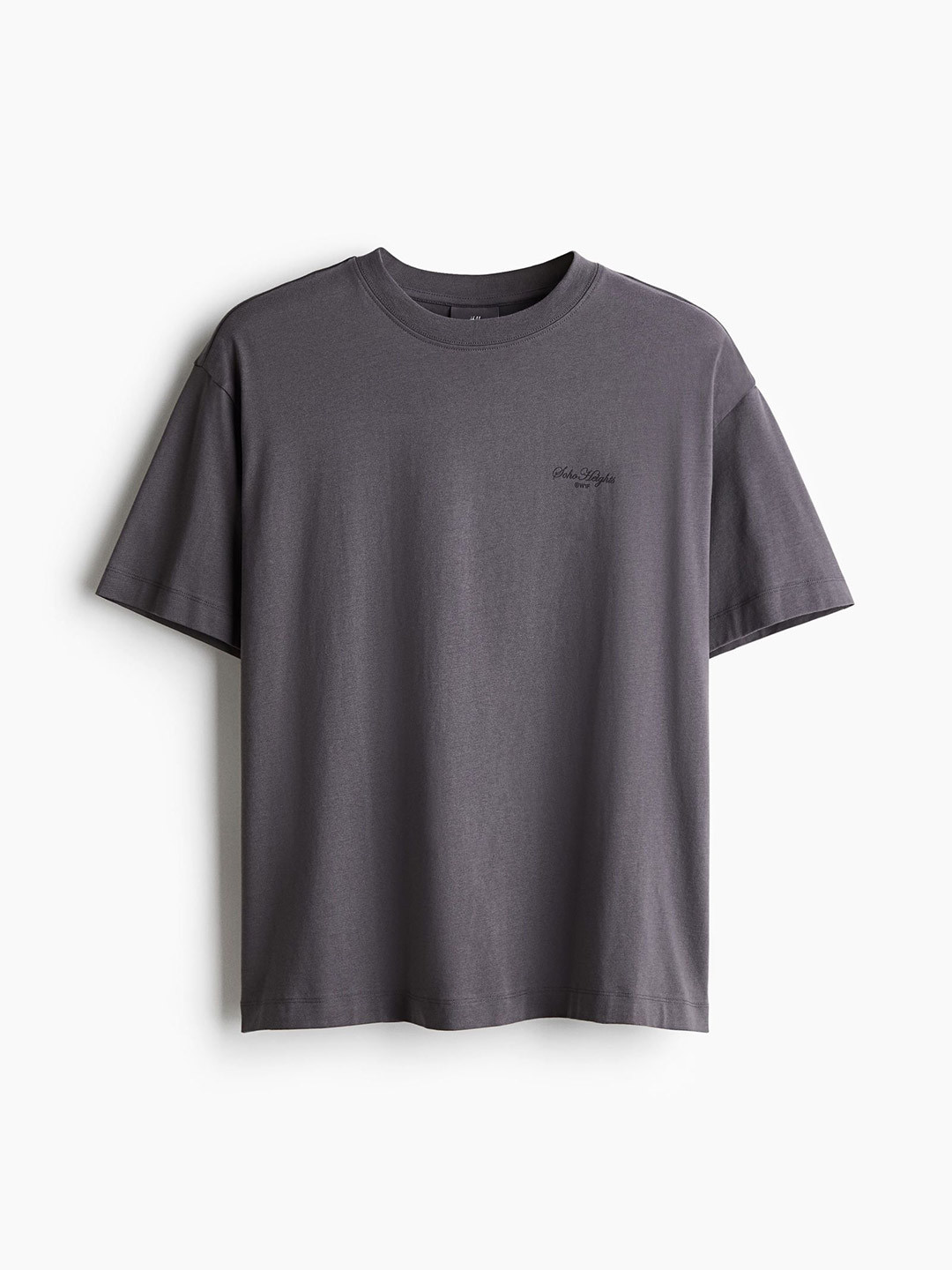 

H&M Men Loose Fit Printed Cotton T-shirt, Grey