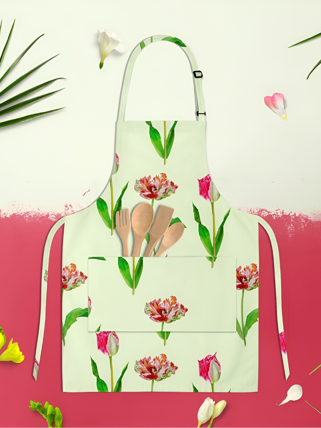 

ArtzFolio Kids Green & Pink Printed Cotton Aprons
