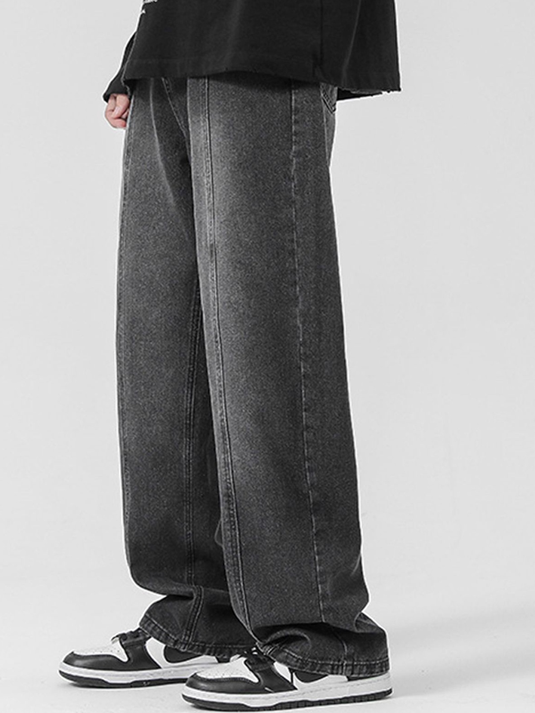 

LULU & SKY Women Wide Leg High-Rise Jeans, Grey