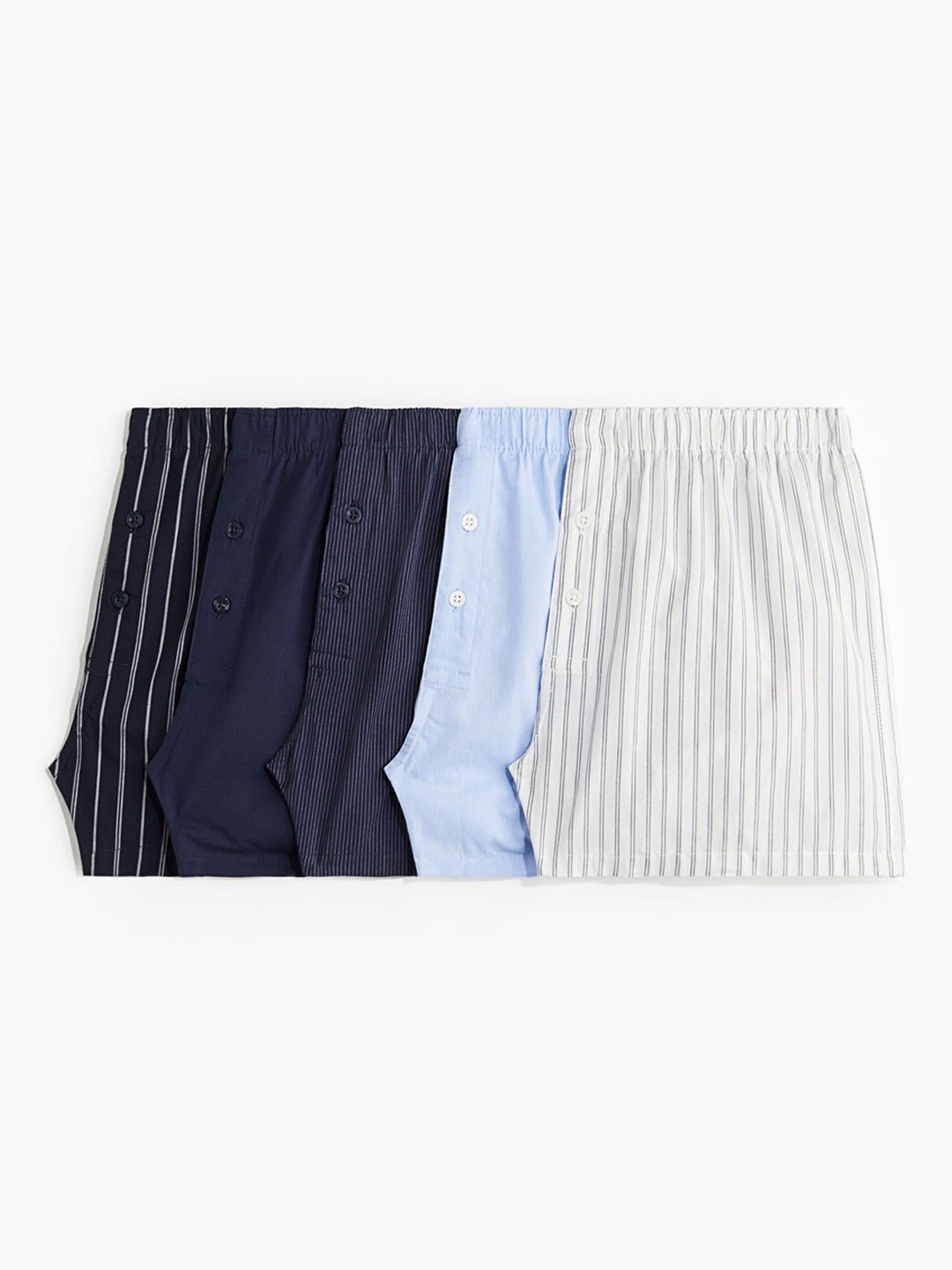 

H&M 5-Pack Woven Cotton Boxer Shorts, White