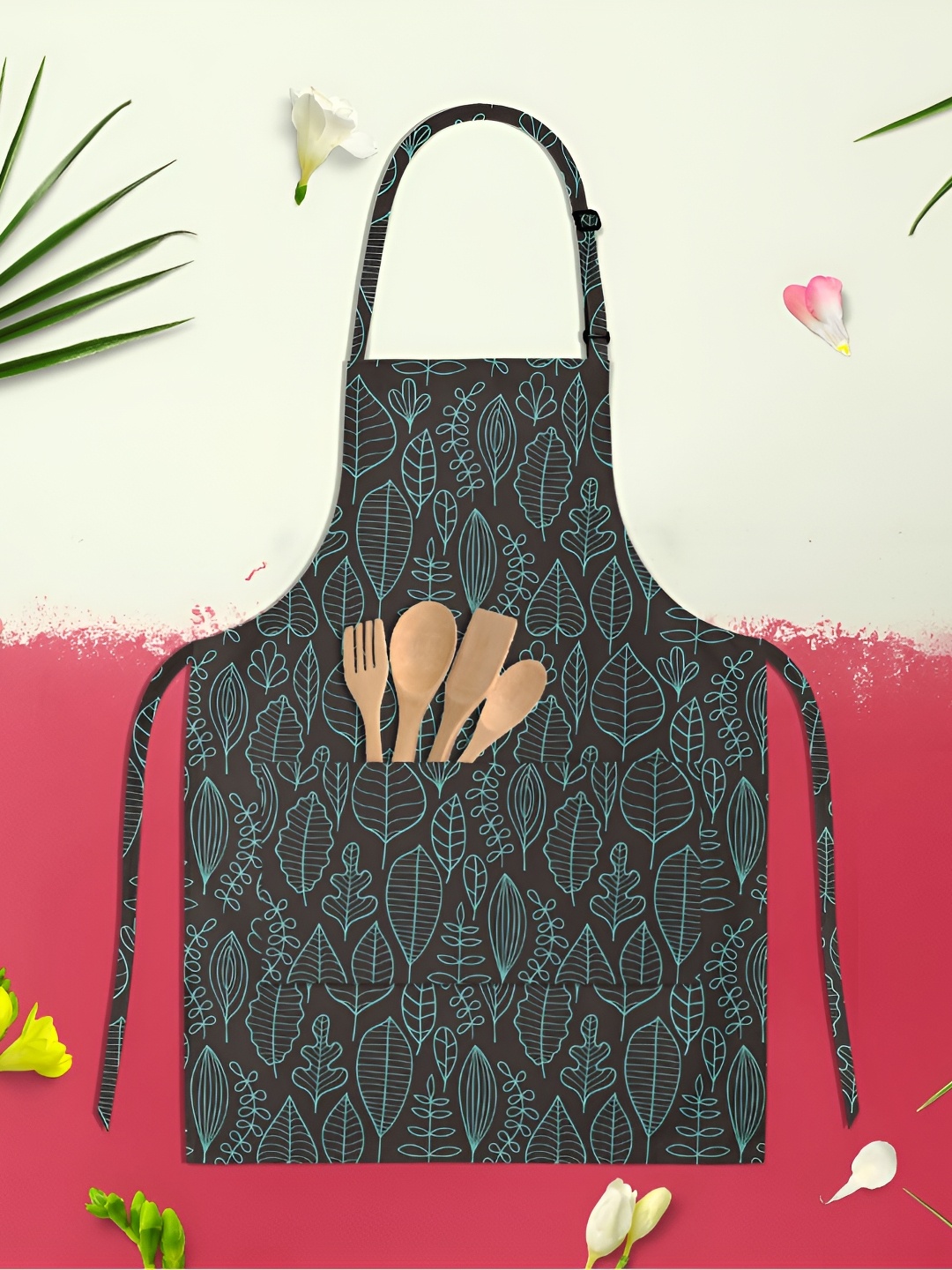 

ArtzFolio Black & Green Printed Cotton Apron