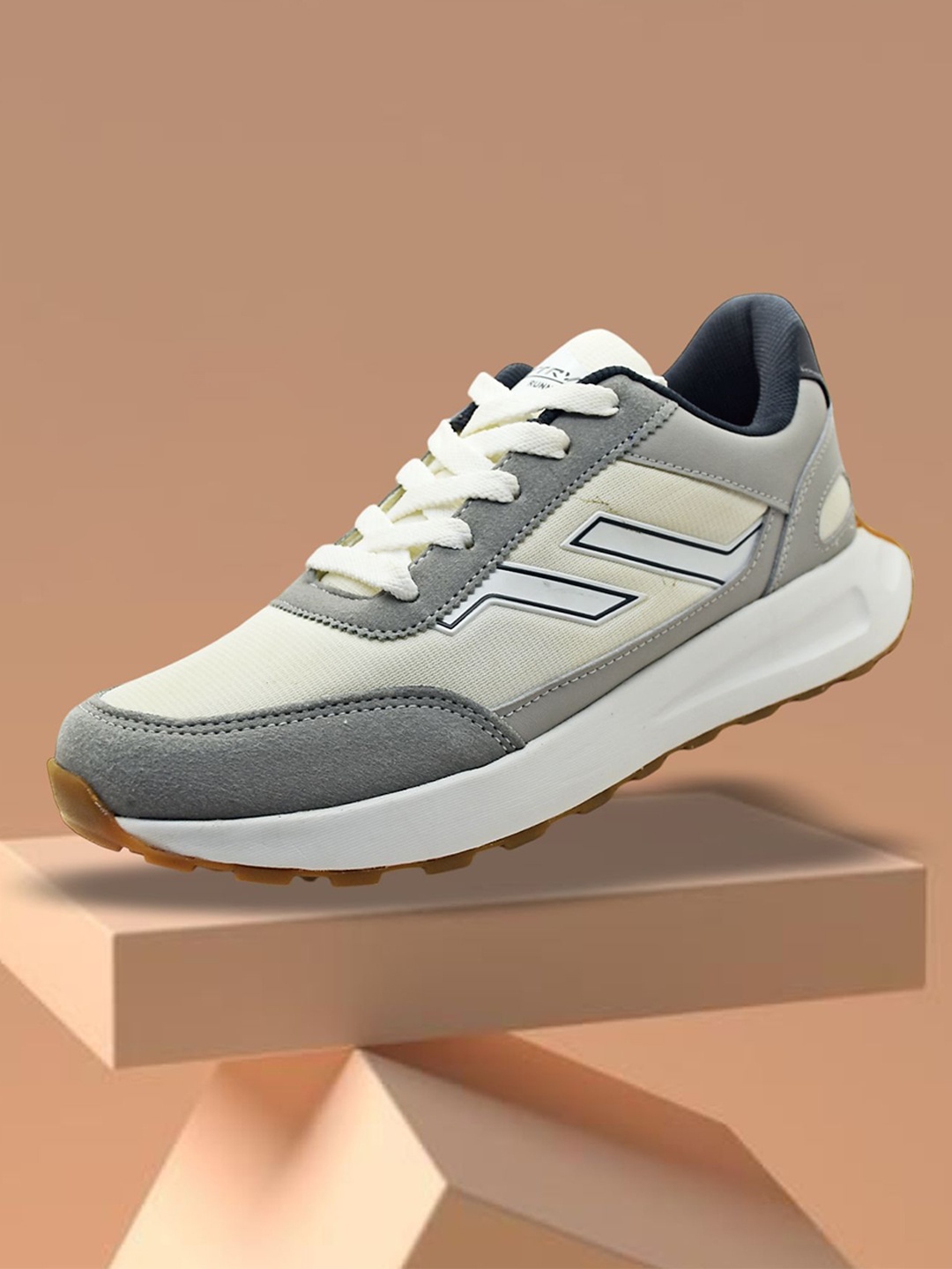 

TRV Men Mesh Lace-Ups Walking Non-Marking Shoes, Grey